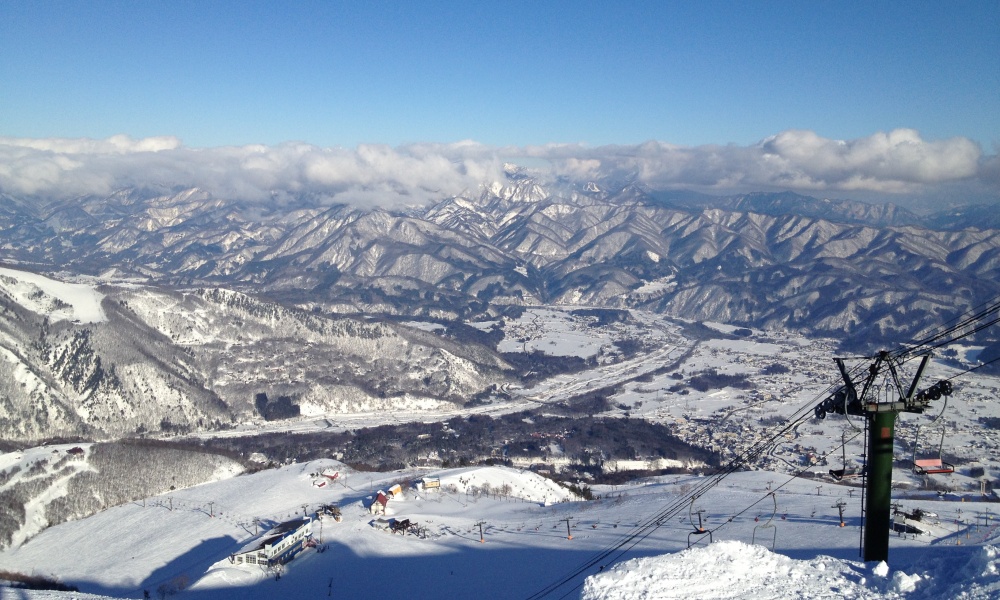 スキー場山頂からの景色